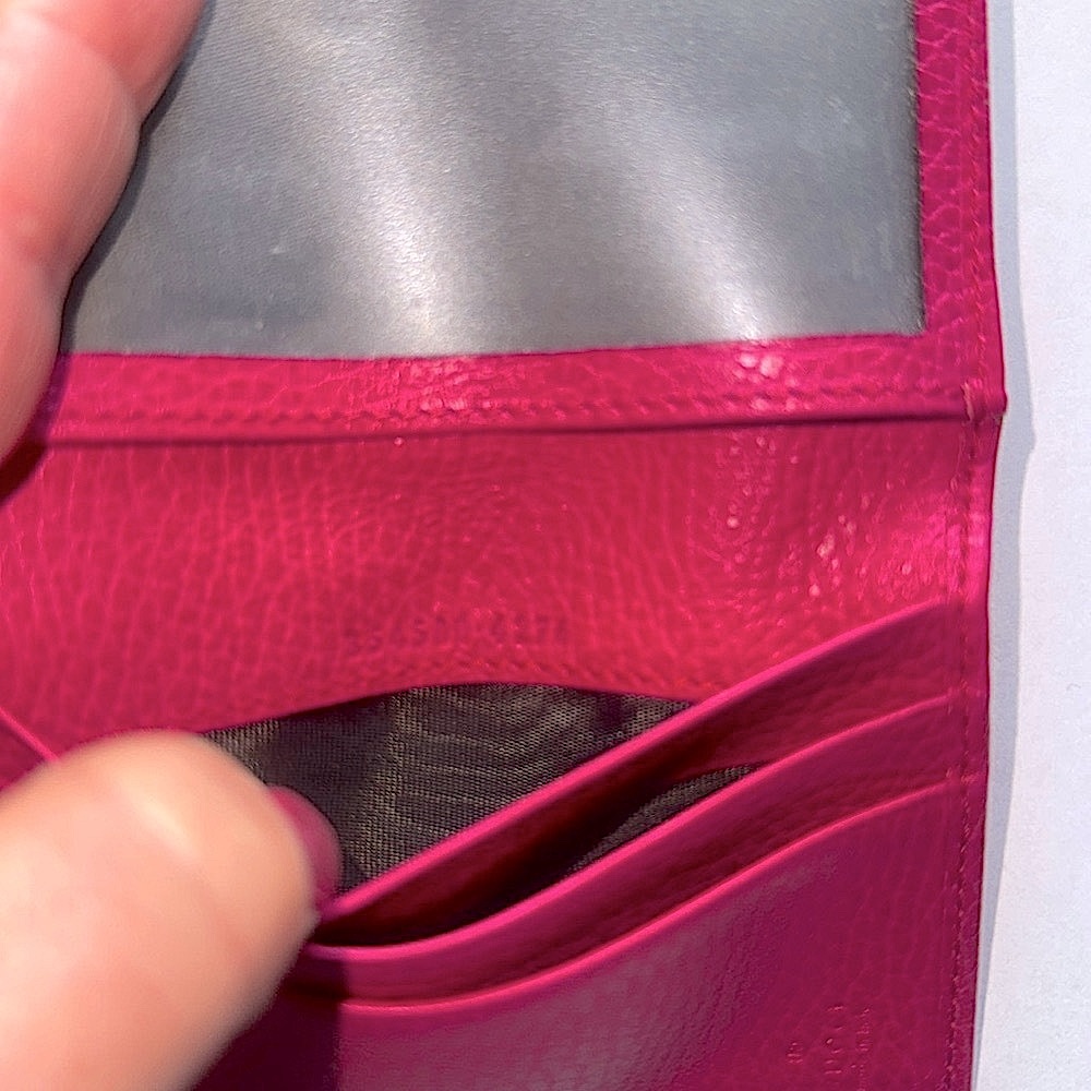 Gucci Fuchsia Leather Card Case/Train Pass - Picture 5 of 9